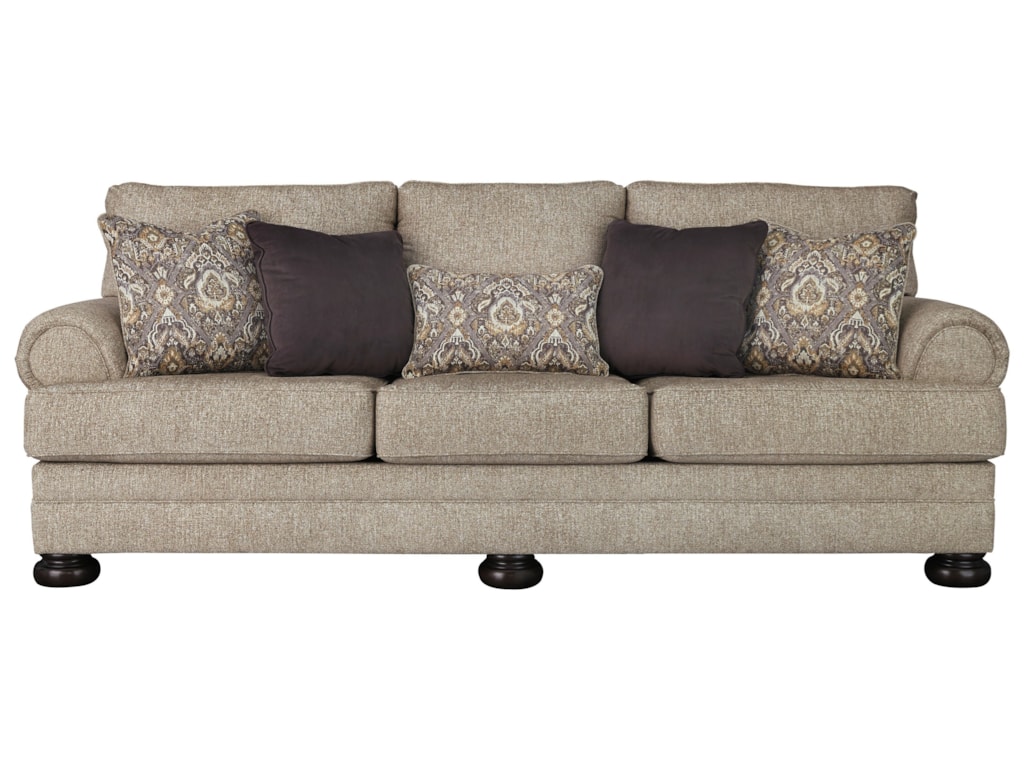 Signature Design By Ashley Kananwood Sofa With Rolled Arms And Bun Ashley Kananwood Sofa With Rolled Arms