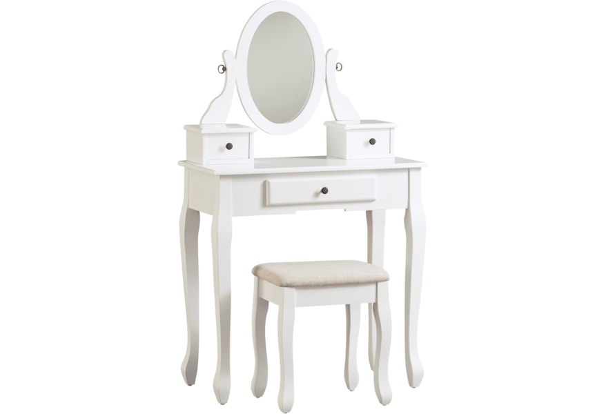 Signature Design By Ashley Kaslyn Vanity With Swivel Mirror And