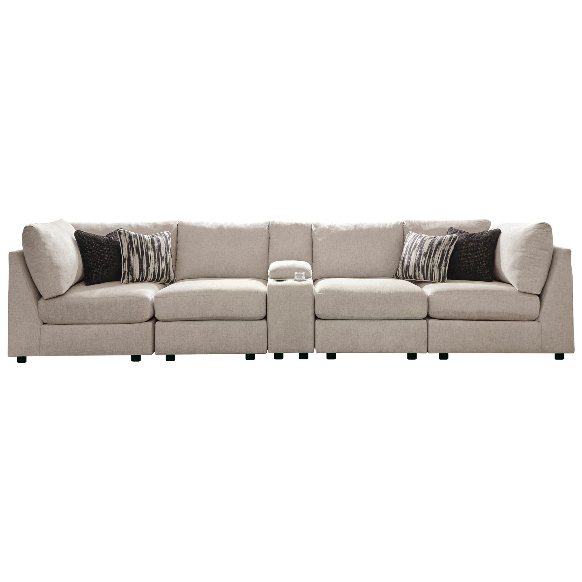 Signature Design By Ashley Kellway Contemporary 5 Piece Sectional With Storage Console Northeast Factory Direct Sectional Sofas