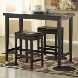 Vendor 3 Kimonte 3 Piece Counter Table Set With Dark Brown