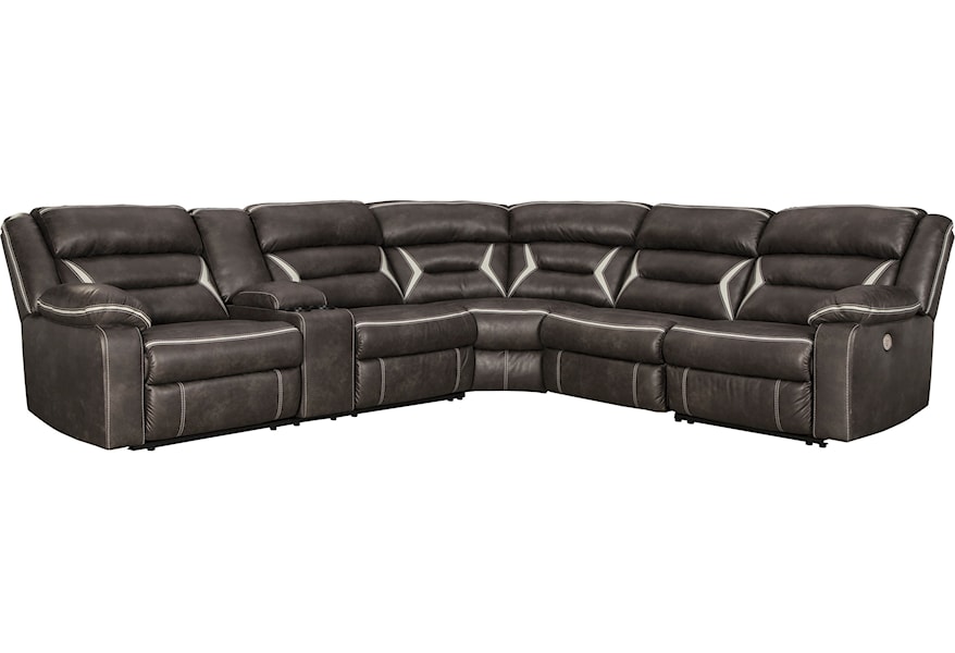 Signature Design By Ashley Kincord Casual Contemporary Power Reclining Sectional Lapeer Furniture Mattress Center Reclining Sectional Sofas