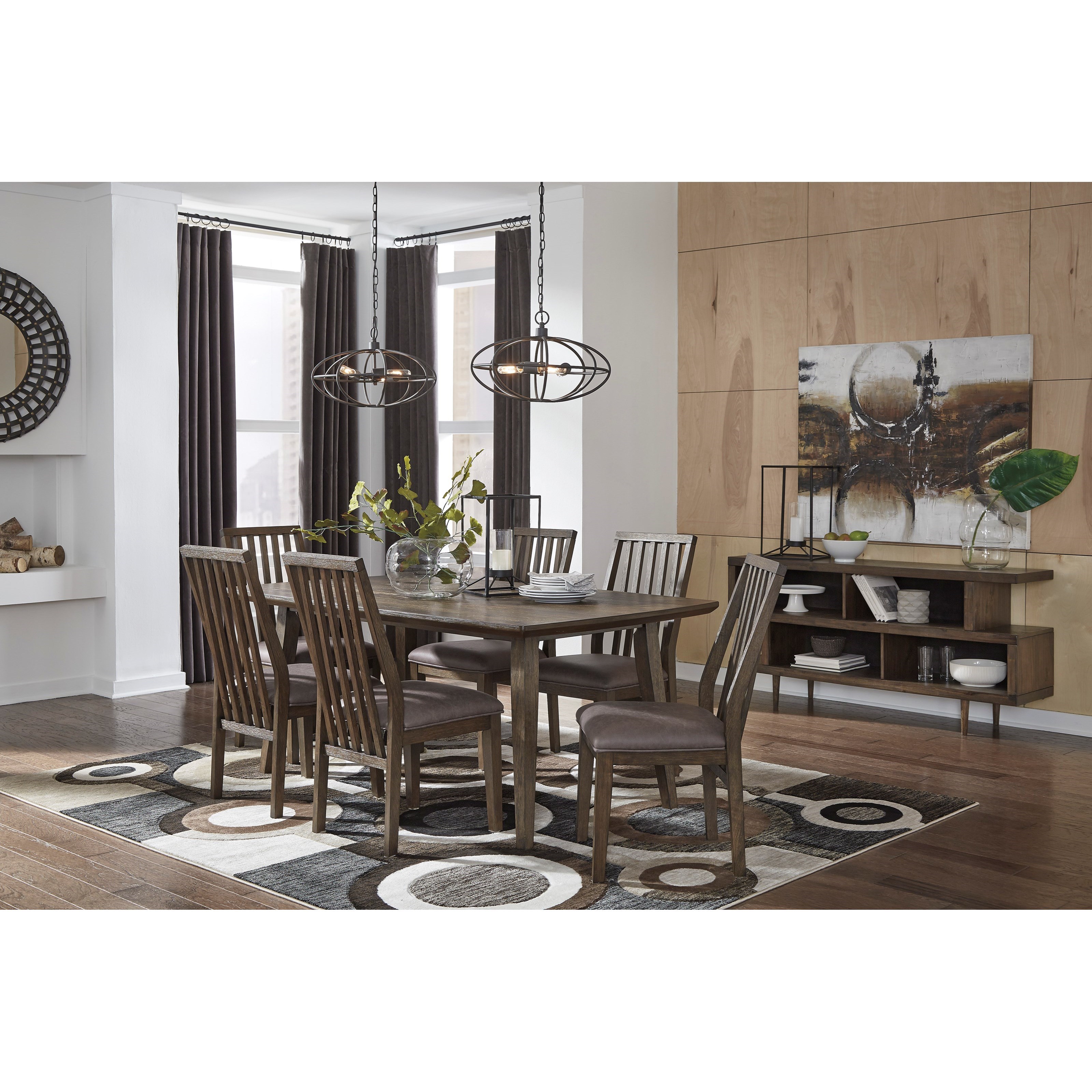 Ashley Signature Design Kisper D513 01 Dining Upholstered Chair With Slat Back And Faux Leather Seat Dunk Bright Furniture Dining Side Chairs