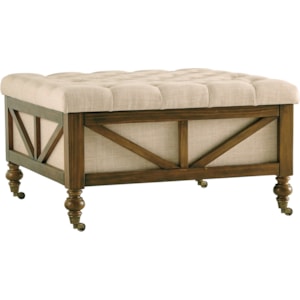 Signature Design By Ashley Kyleman Tufted Storage Ottoman With Casters Standard Furniture Ottomans