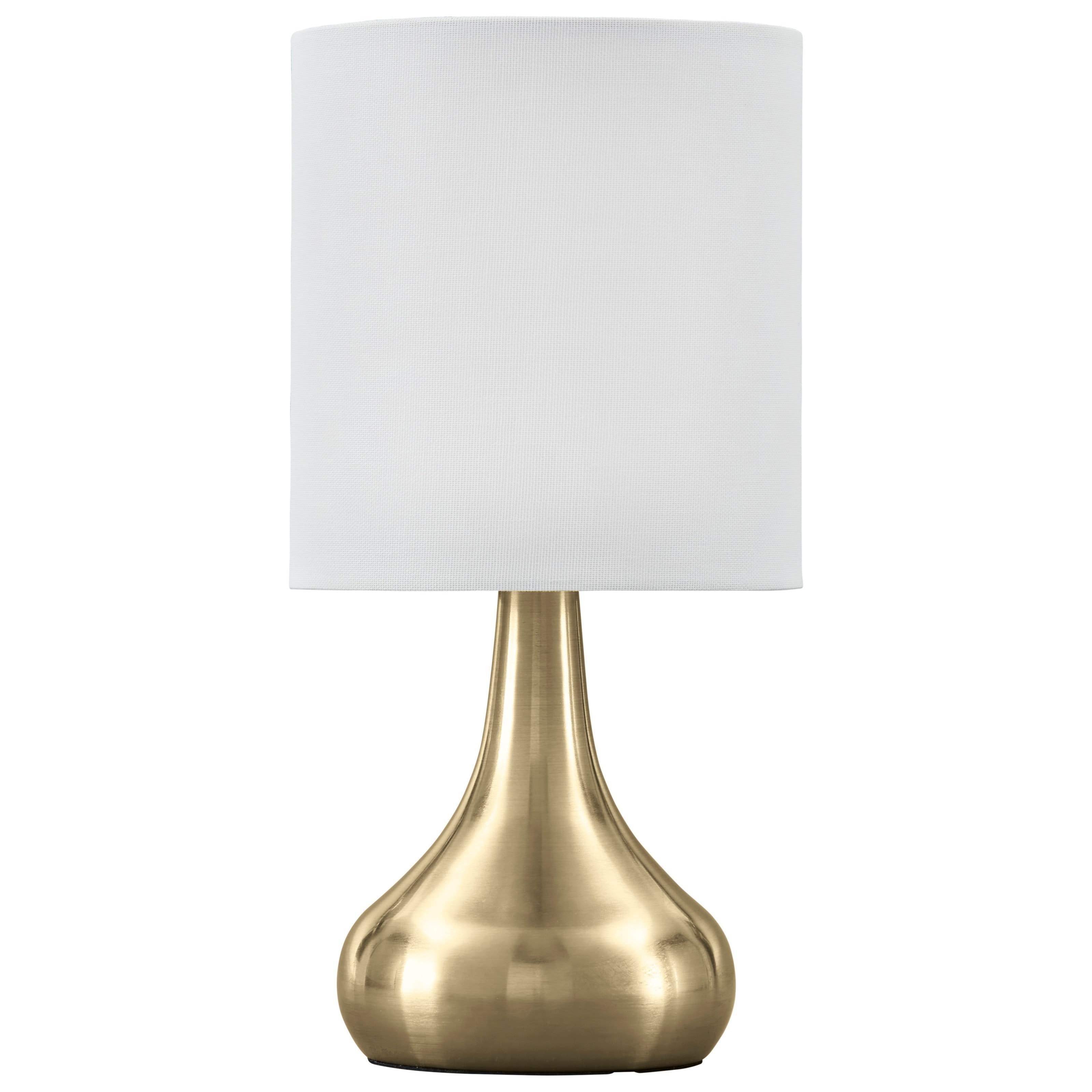 Signature Design by Ashley Lamps Contemporary L204344 Camdale Brass Finish  Metal Table Lamp with USB Charging Arwood's Furniture Table Lamps