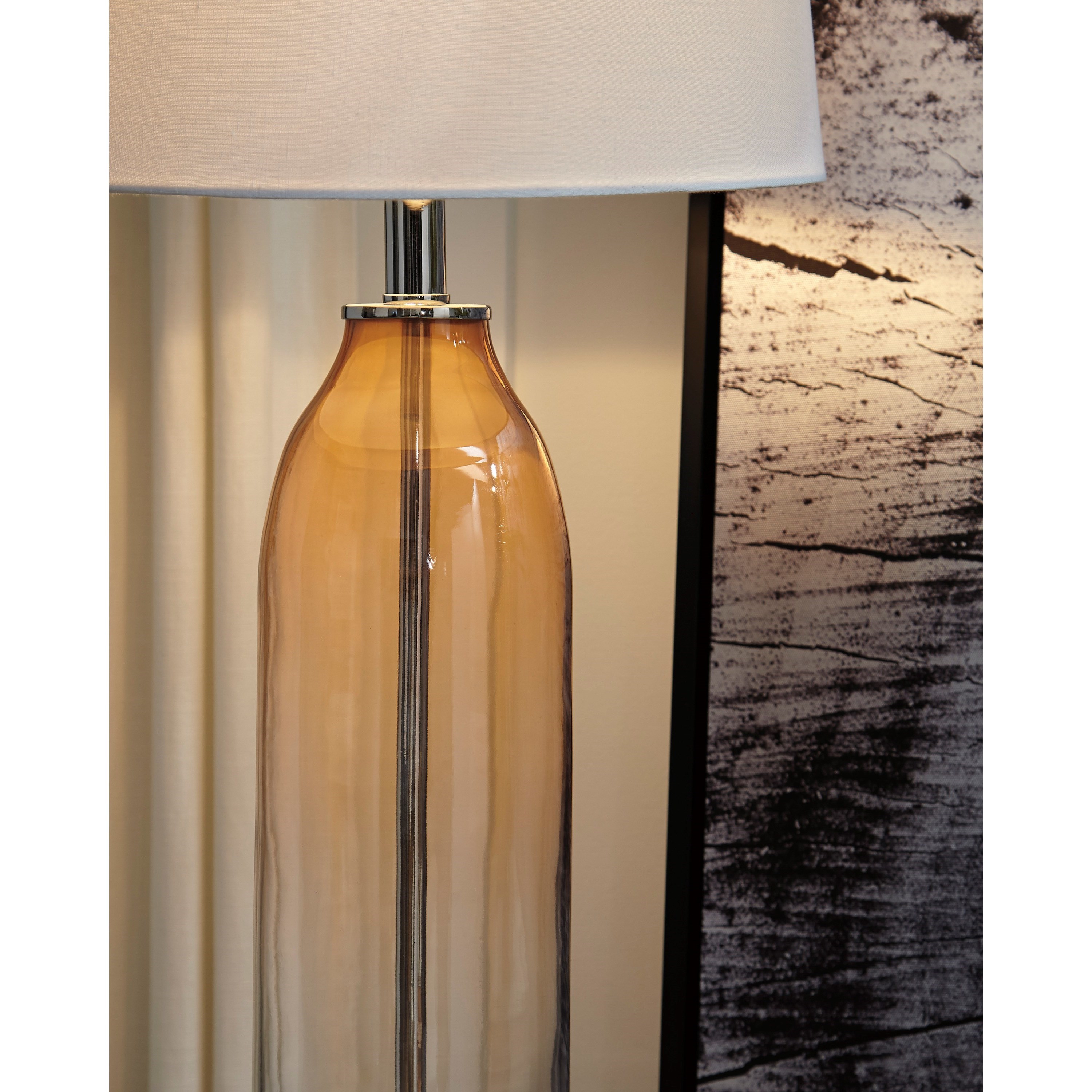 pink glass lamp base