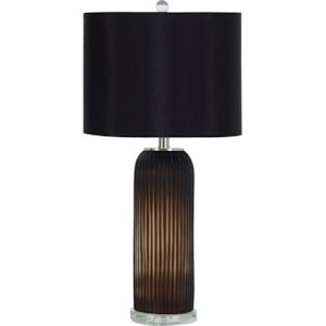 Ashley Signature Design Lamps Contemporary L430714 Set Of 2 Abaness Black Glass Table Lamps Dunk Bright Furniture Table Lamps