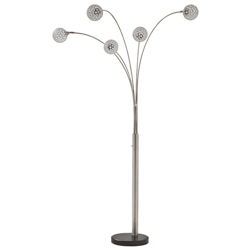 white and silver floor lamp