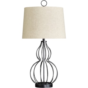 Signature Design By Ashley Lamps Vintage Style Linora Antique Gray Metal Table Lamp Standard Furniture Table Lamps