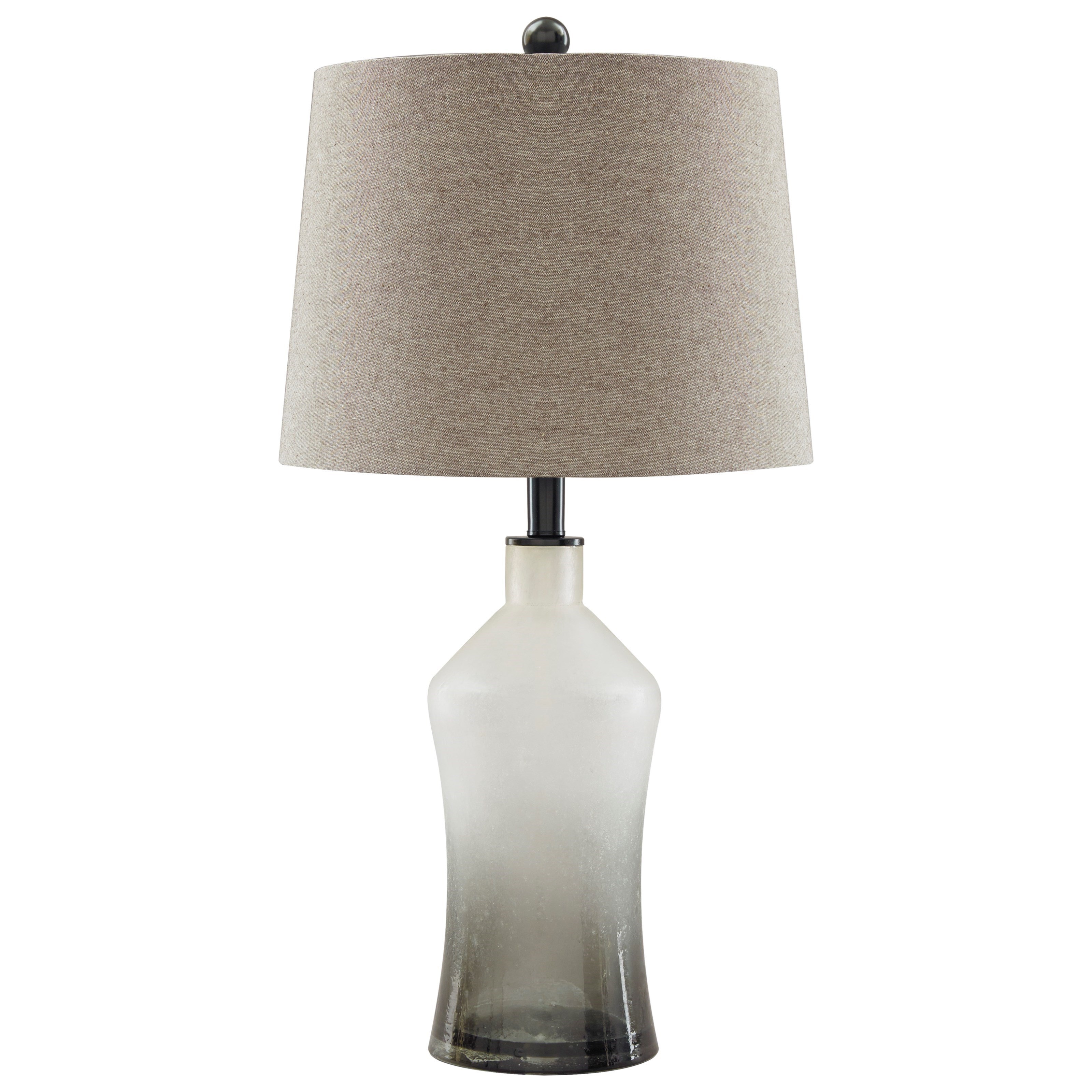 Signature Design by Ashley Lamps Vintage Style Set of Nollie Gray Glass Table  Lamps A1 Furniture  Mattress Table Lamps