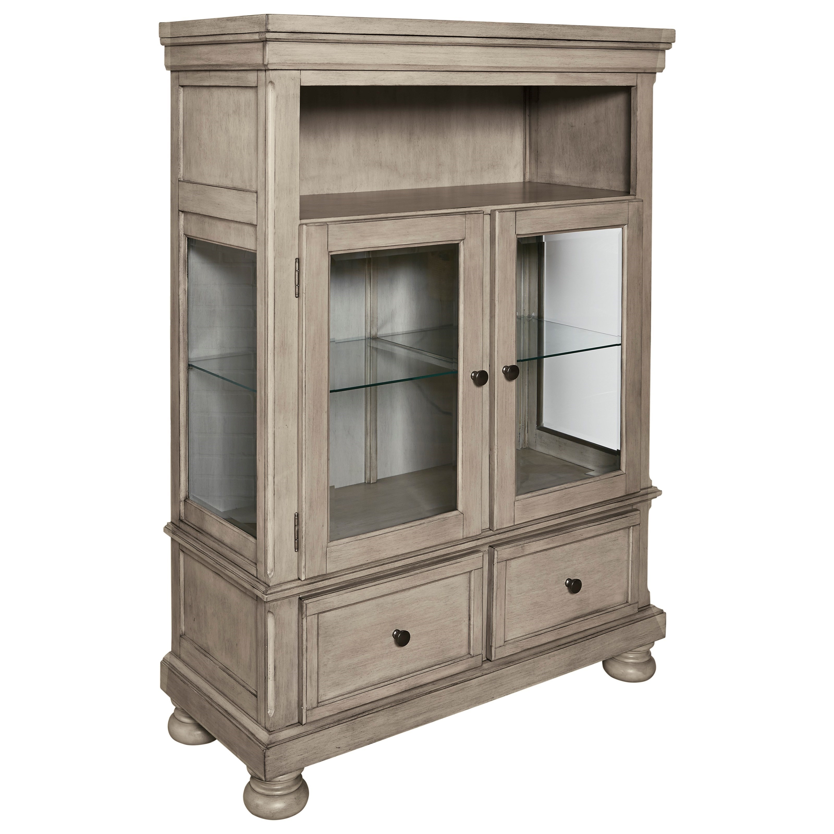Signature Design By Ashley Lettner Gray Finish Curio Royal