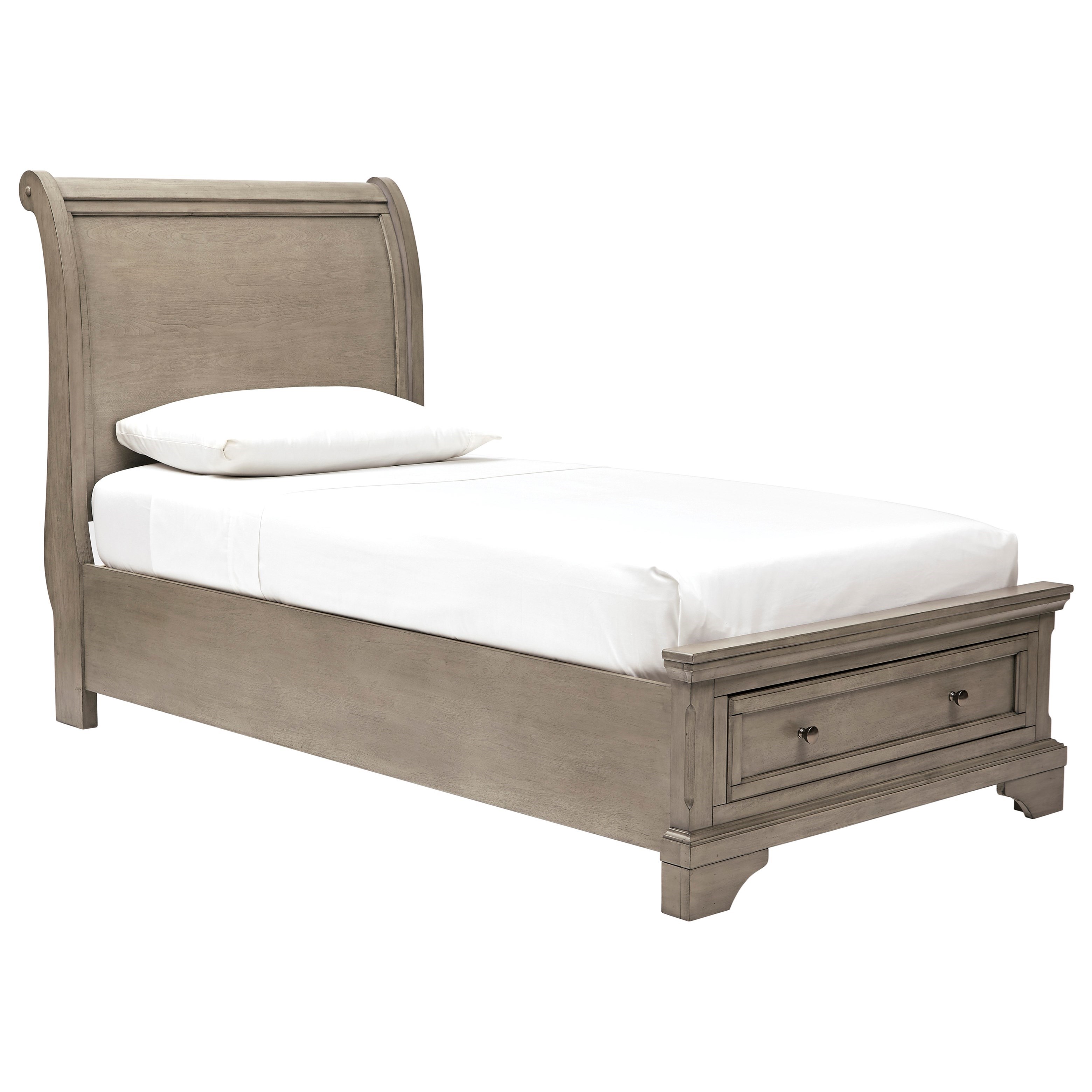 Ashley Signature Design Lettner Twin Sleigh Storage Bed Dunk
