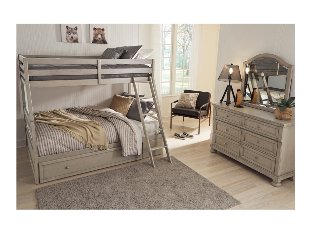 Signature Design By Ashley Lettner Twin Full Bunk Bed W Under Bed