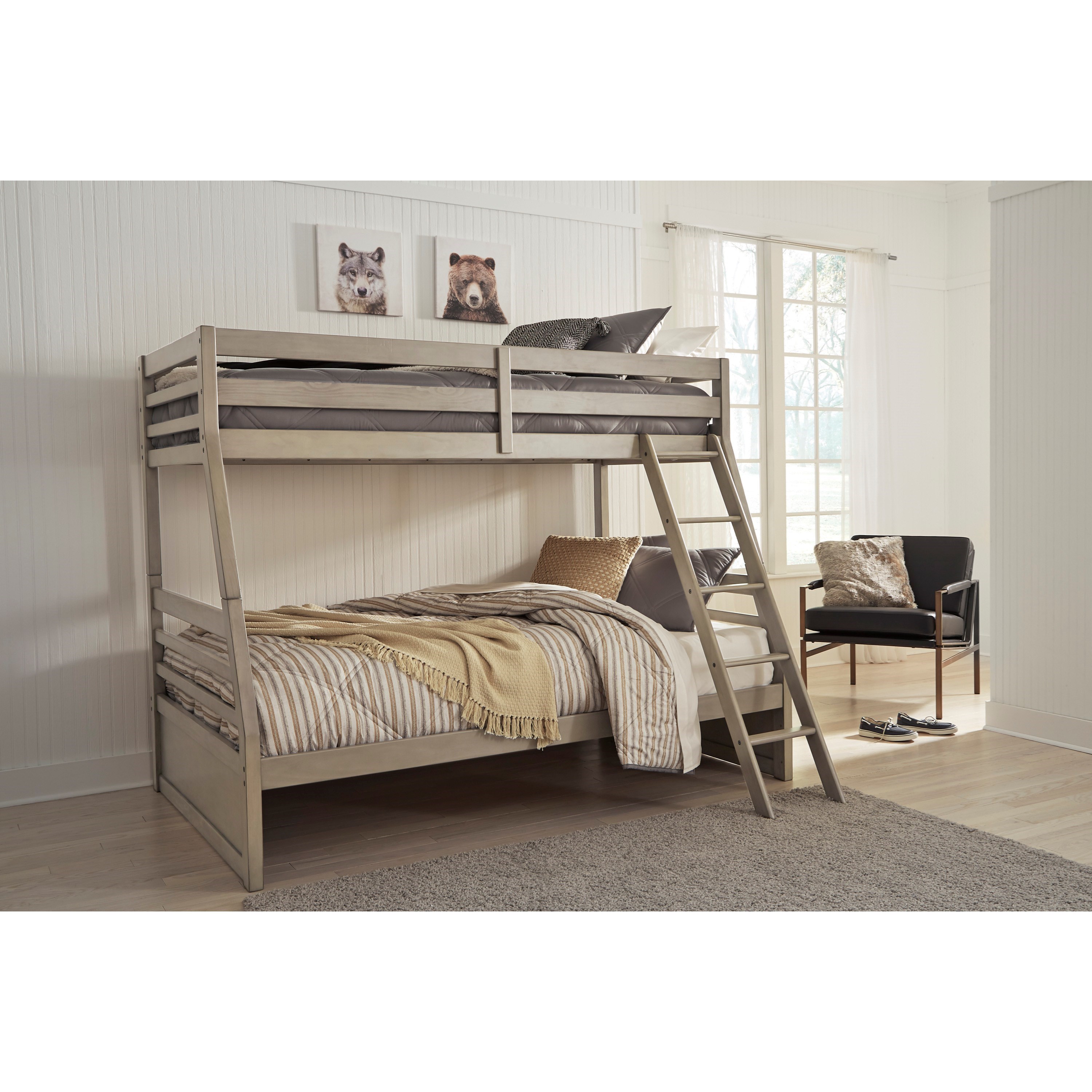 Signature Design By Ashley Lettner Twin Full Bunk Bed Royal Furniture Bunk Beds,Hazelnut Brown Hair Men