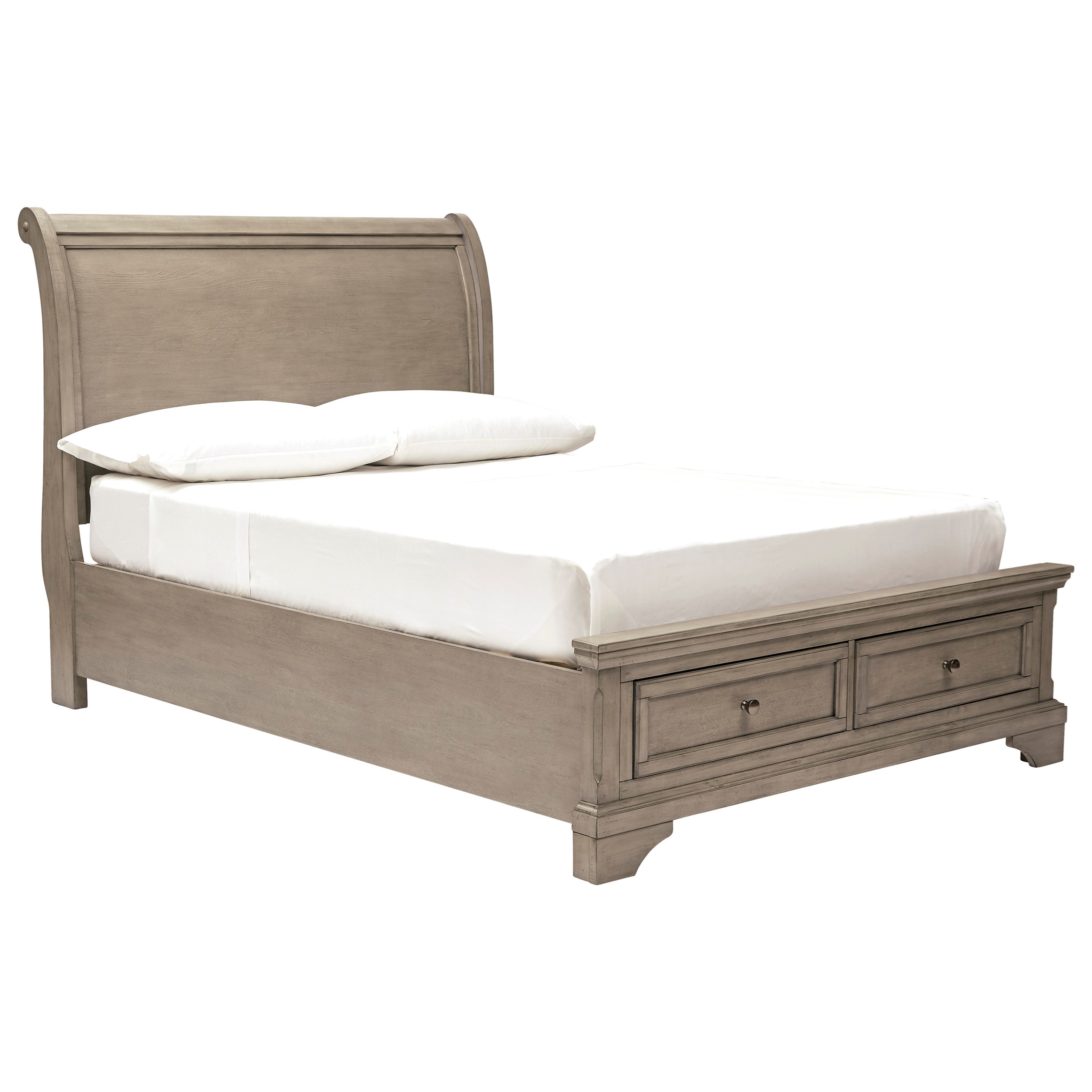 Full Size Sleigh Bed With Storage