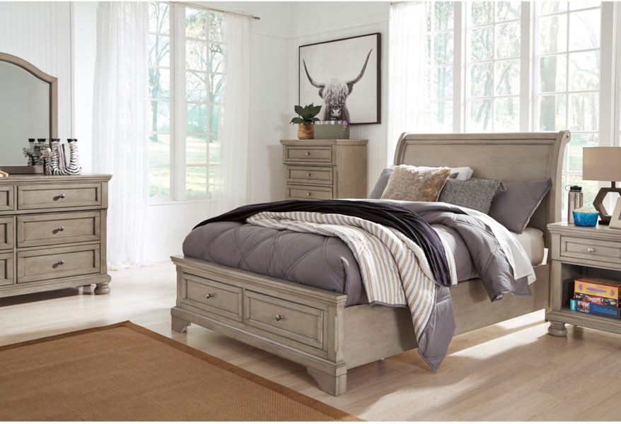 Ashley Signature Design Lettner Full Sleigh Storage Bed Dunk