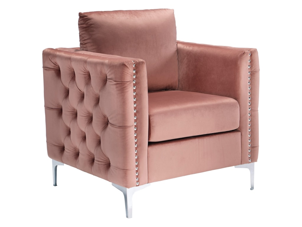 Signature Design By Ashley Lizmont Glam Blush Pink Velvet Accent Chair With Tufted Sides Royal Furniture Upholstered Chairs Signature Design By Ashley Lizmont Glam Blush Pink Velvet Accent Chair With Tufted Sides Royal Furniture Upholstered Chairs