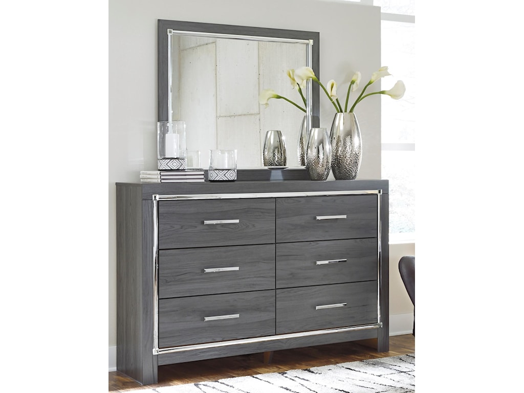 Ashley Furniture Signature Design Lodana Glam 6 Drawer Dresser And