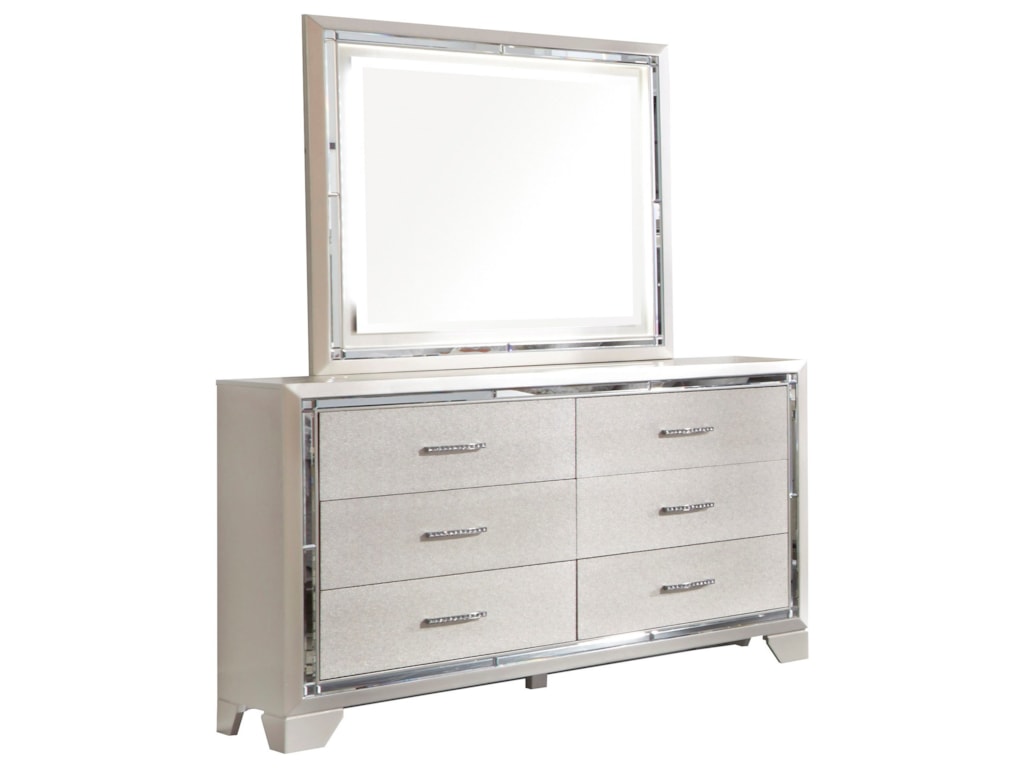 Signature Design By Ashley Lonnix Glam Six Drawer Dresser And