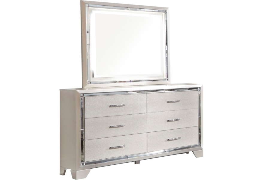 Signature Design By Ashley Lonnix Glam Six Drawer Dresser And