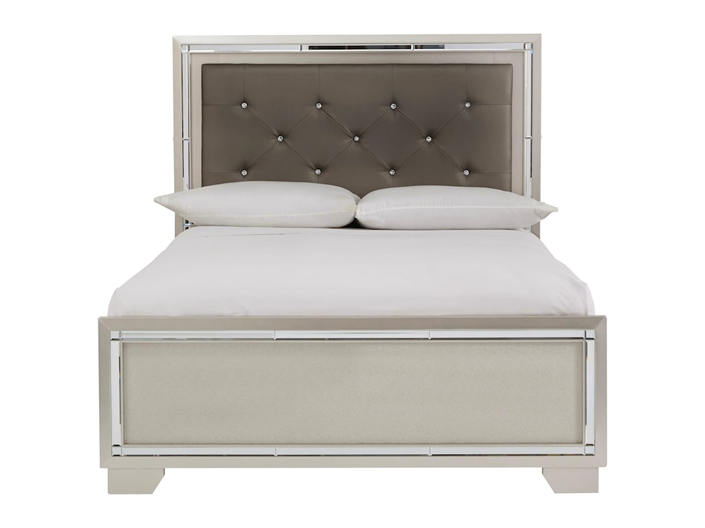 Signature Design by Ashley Lonnix Glam Upholstered Full Bed with 