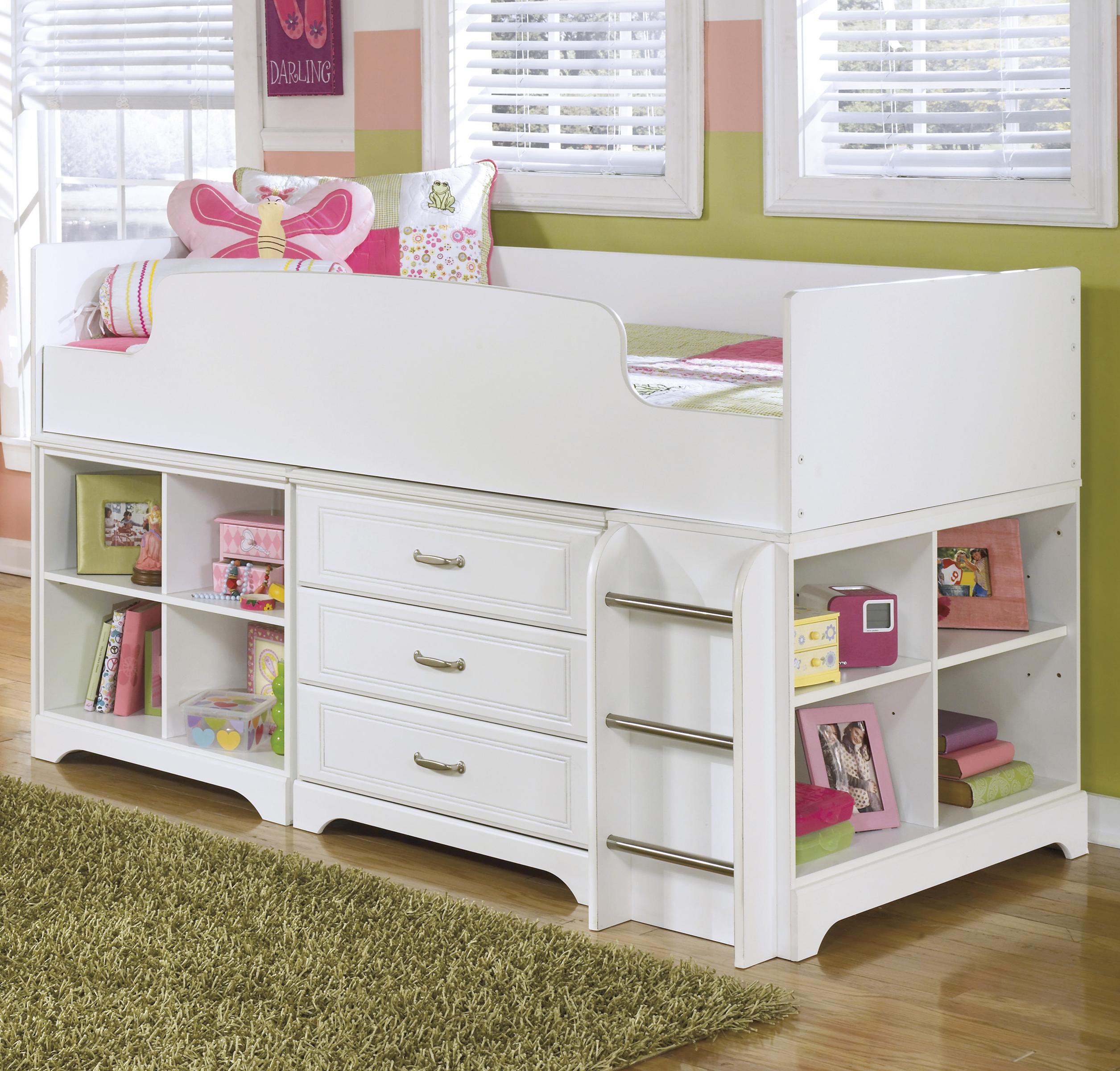 Signature Design By Ashley Lulu Twin Loft Bed W Loft Bin Drawer