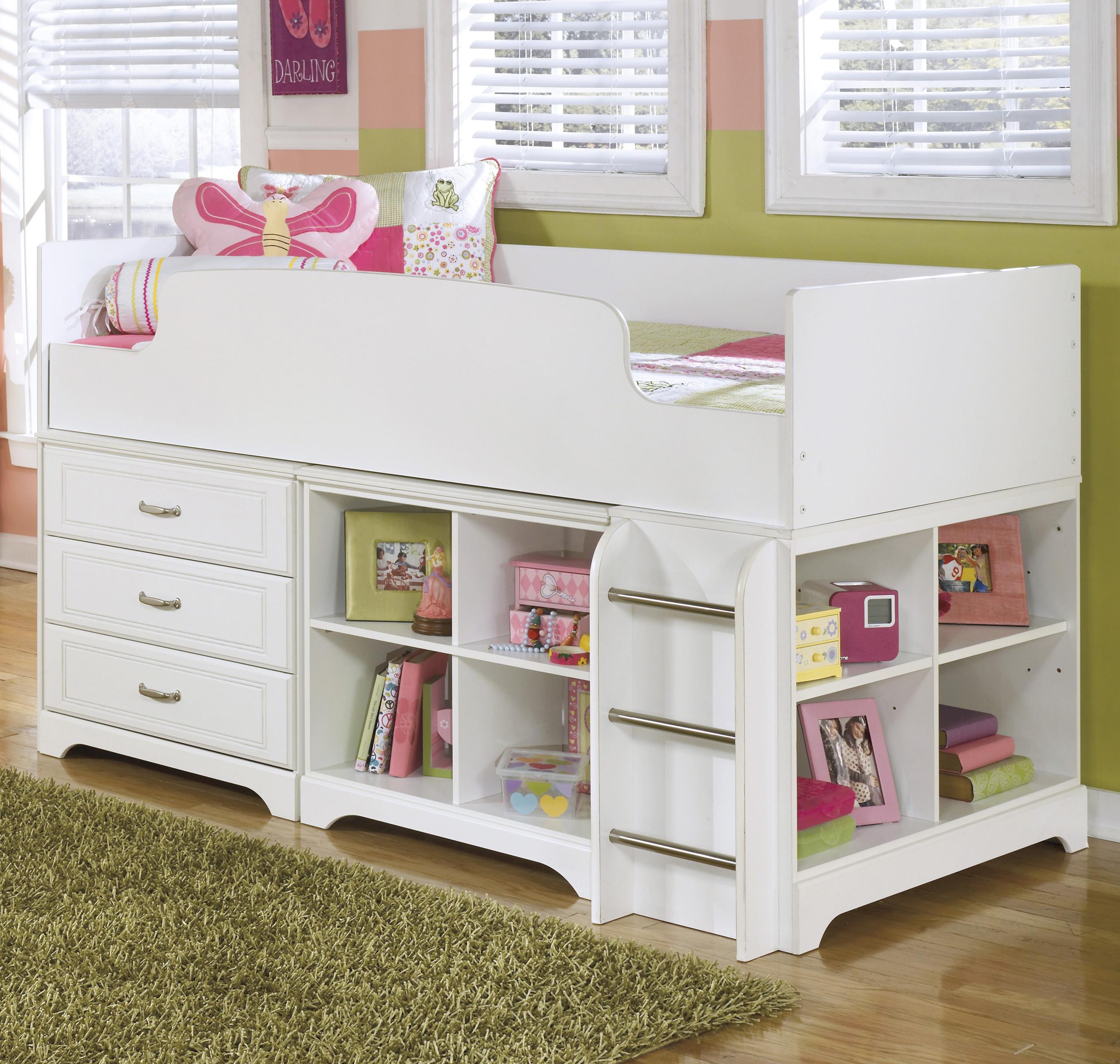 Signature Design By Ashley Lulu Twin Loft Bed W Loft Drawer Bin