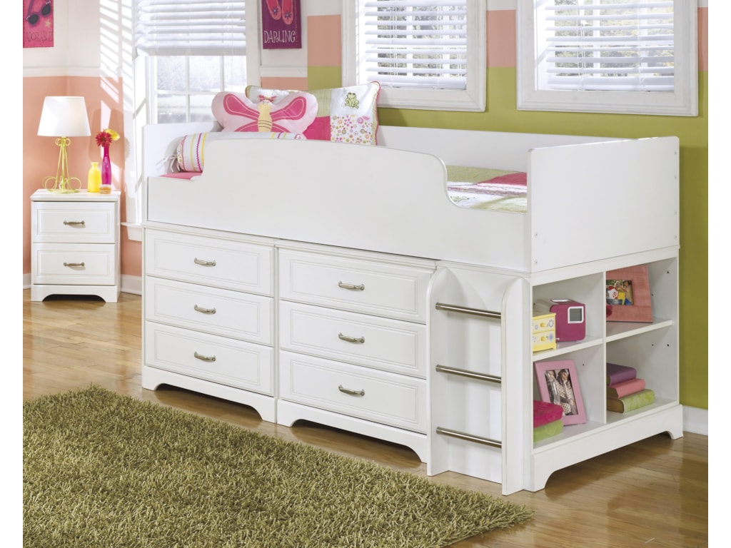 Signature Design By Ashley Lulu Twin Loft Bed W Loft Drawer