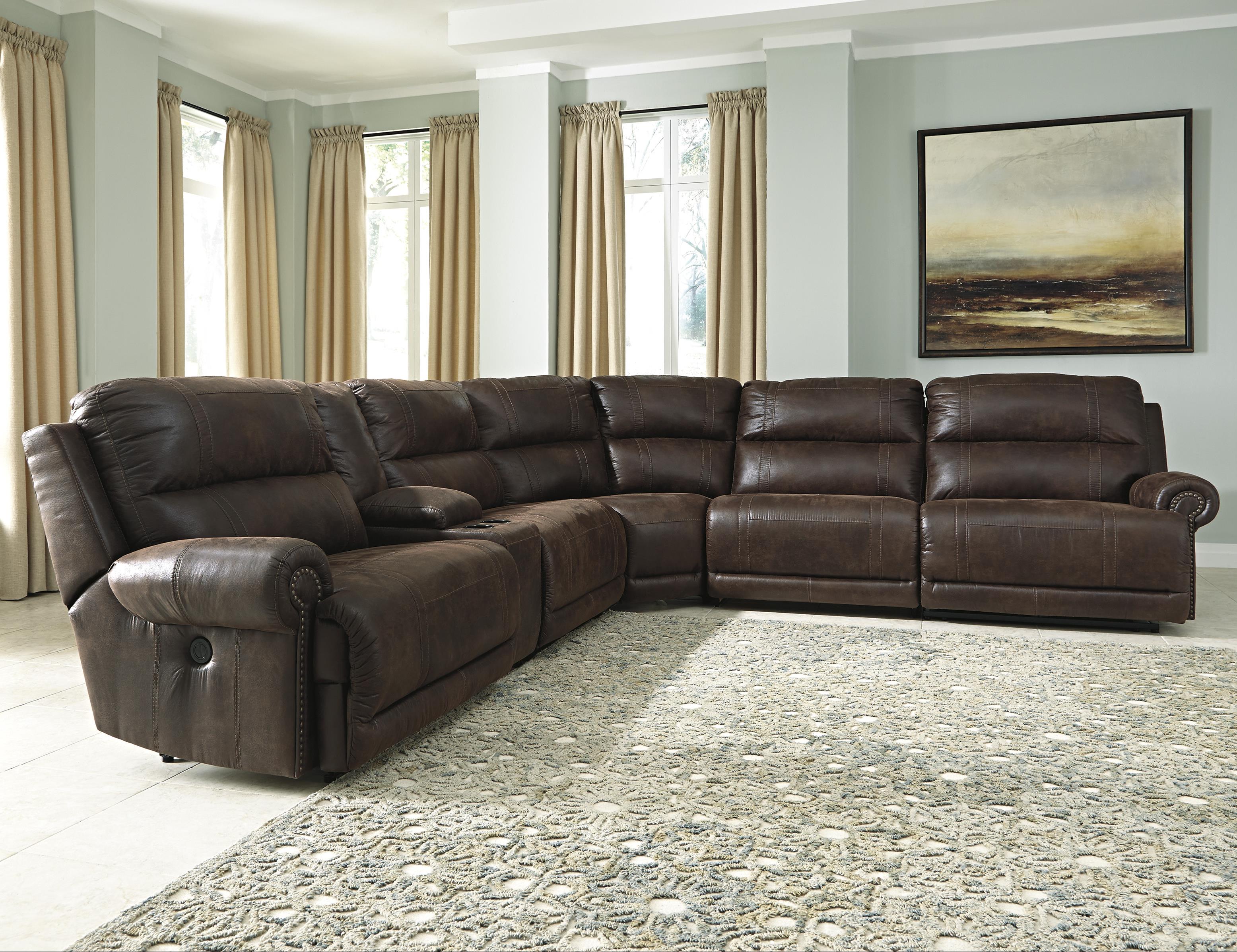 Eli Dark Brown 6piece Sectional Sofa With Left Arm Facing Chaise