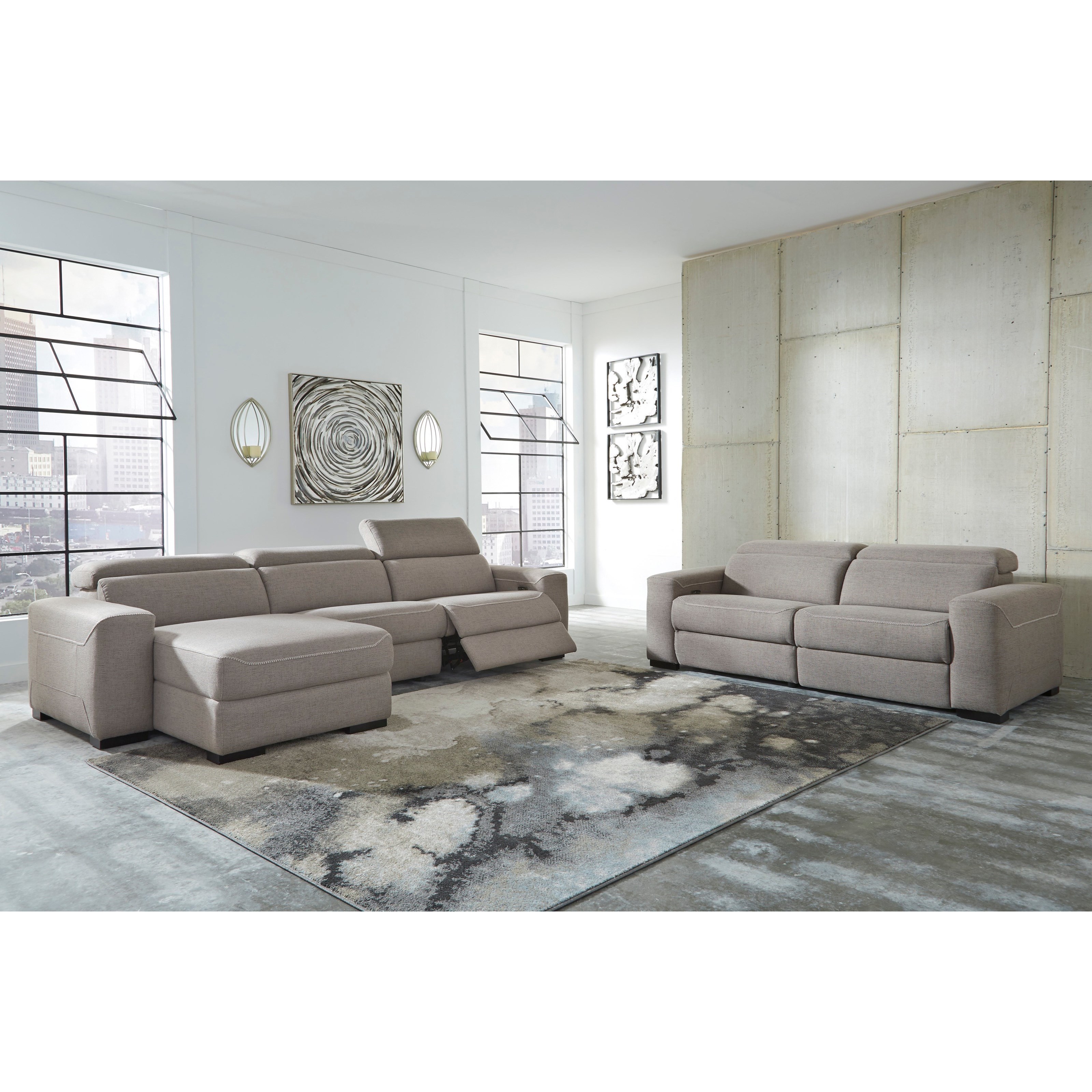 Signature Design By Ashley Mabton Power Reclining Living Room Group Furniture Superstore Rochester Mn Reclining Living Room Groups