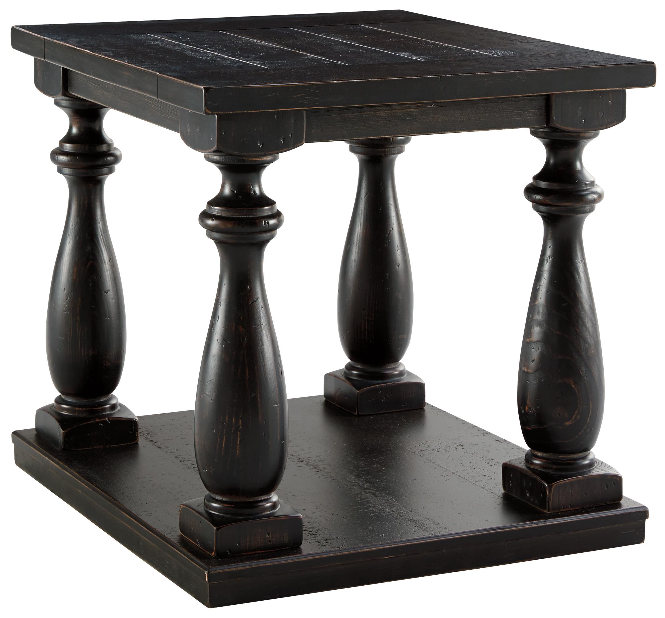 Signature Design by Ashley Mallacar Rustic Black Finish ...