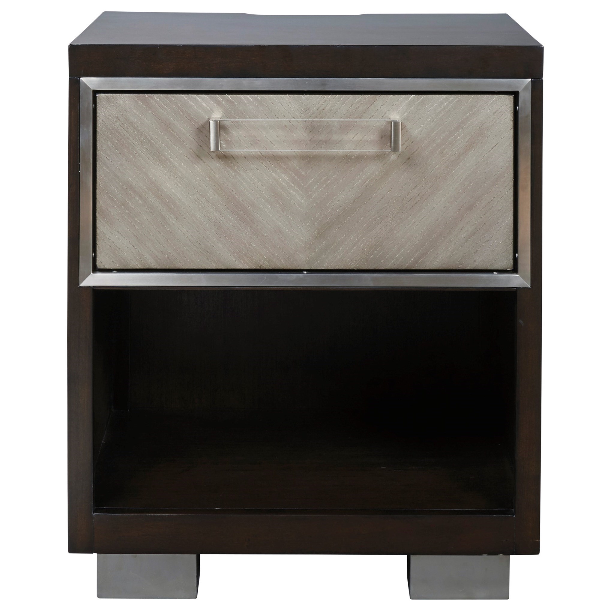 Ashley Signature Design Maretto Contemporary One Drawer Nightstand With Dual Outlets And Usb Ports Rooms And Rest Nightstands
