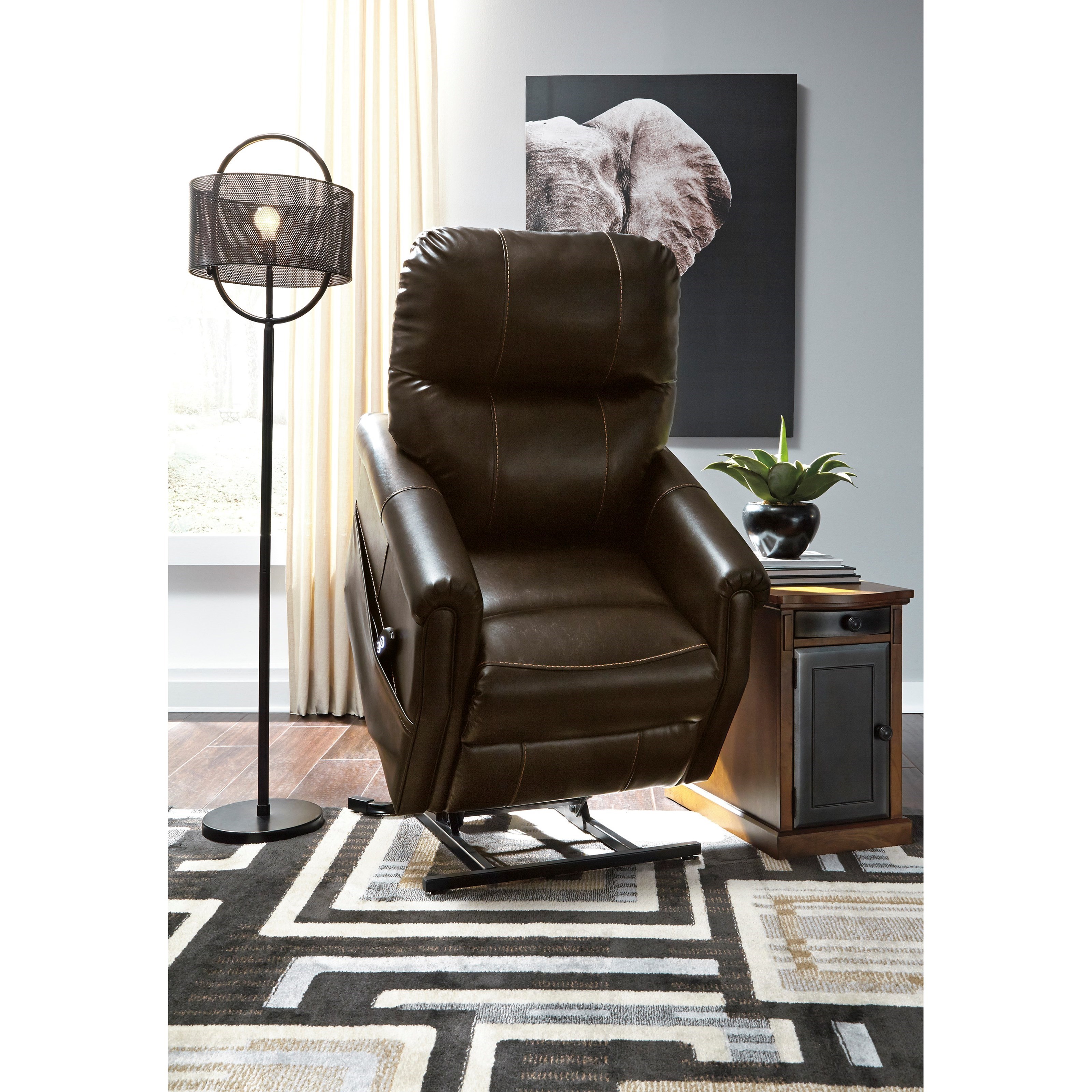Signature Design By Ashley Markridge 3500312 Transitional Power Lift Recliner With Usb Port Pilgrim Furniture City Lift Chairs