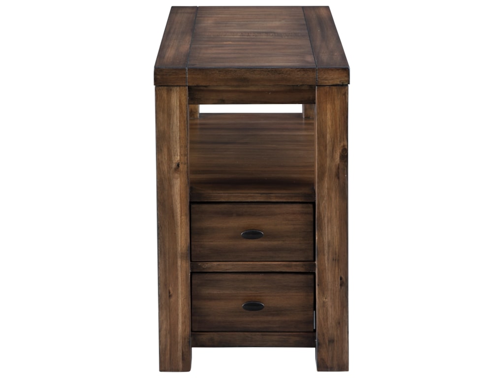 Marleza Acacia Veneer Chair Side End Table With 2 Drawers 1 Shelf By Ashley Signature Design At Rooms And Rest