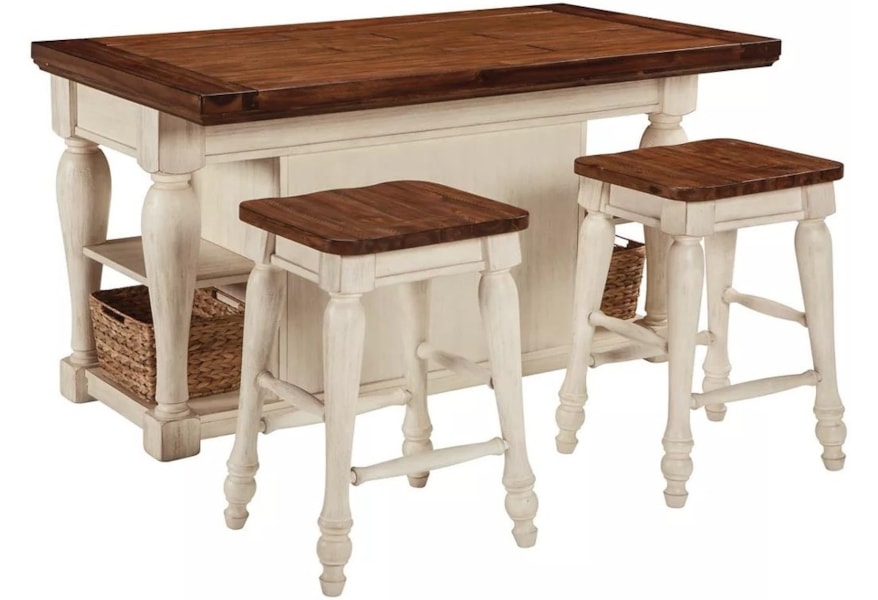 Ashley Marsilona Kitchen Island With 2 Stools Morris Home Kitchen Islands
