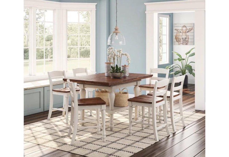 Ashley Marsilona 5 Piece Counter Height Dining Set Includes Table And 4 Side Chairs Morris Home Dining 5 Piece Sets