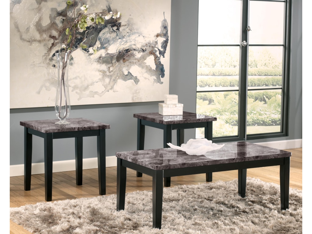 Signature Design By Ashley Maysville Faux Marble Top 3 Piece Occasional Table Set Wayside Furniture Occasional Groups