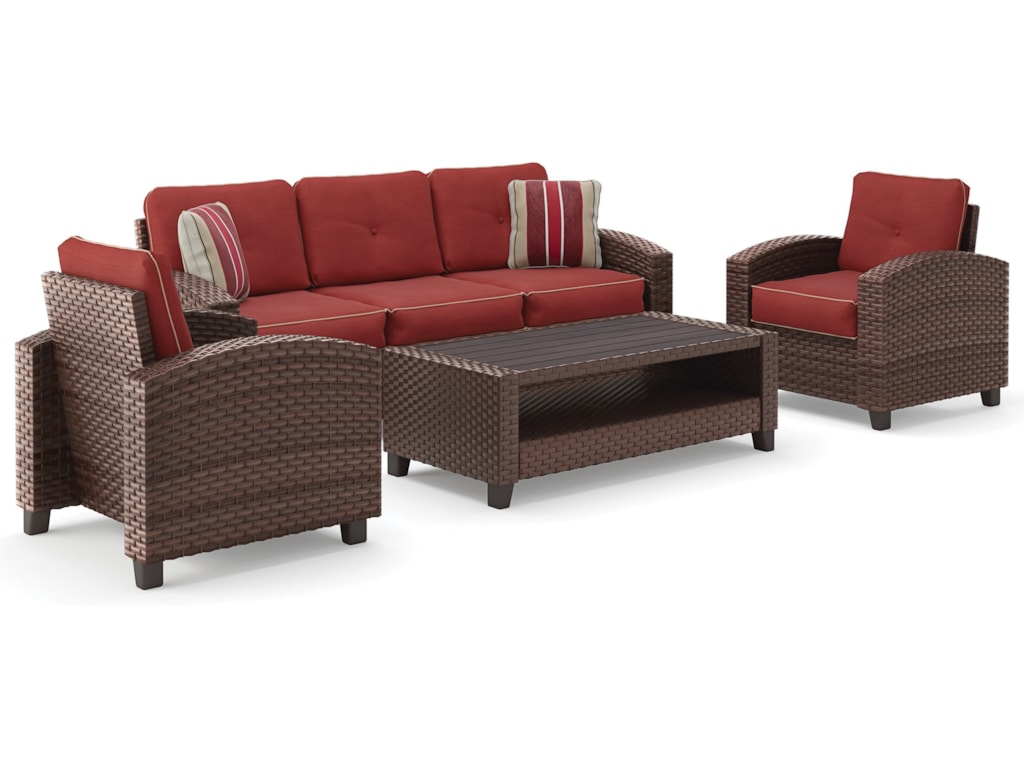 Signature Design By Ashley Meadowtown P333 081 4 Piece Outdoor Signature Design By Ashley Meadowtownoutdoor Conversation Set