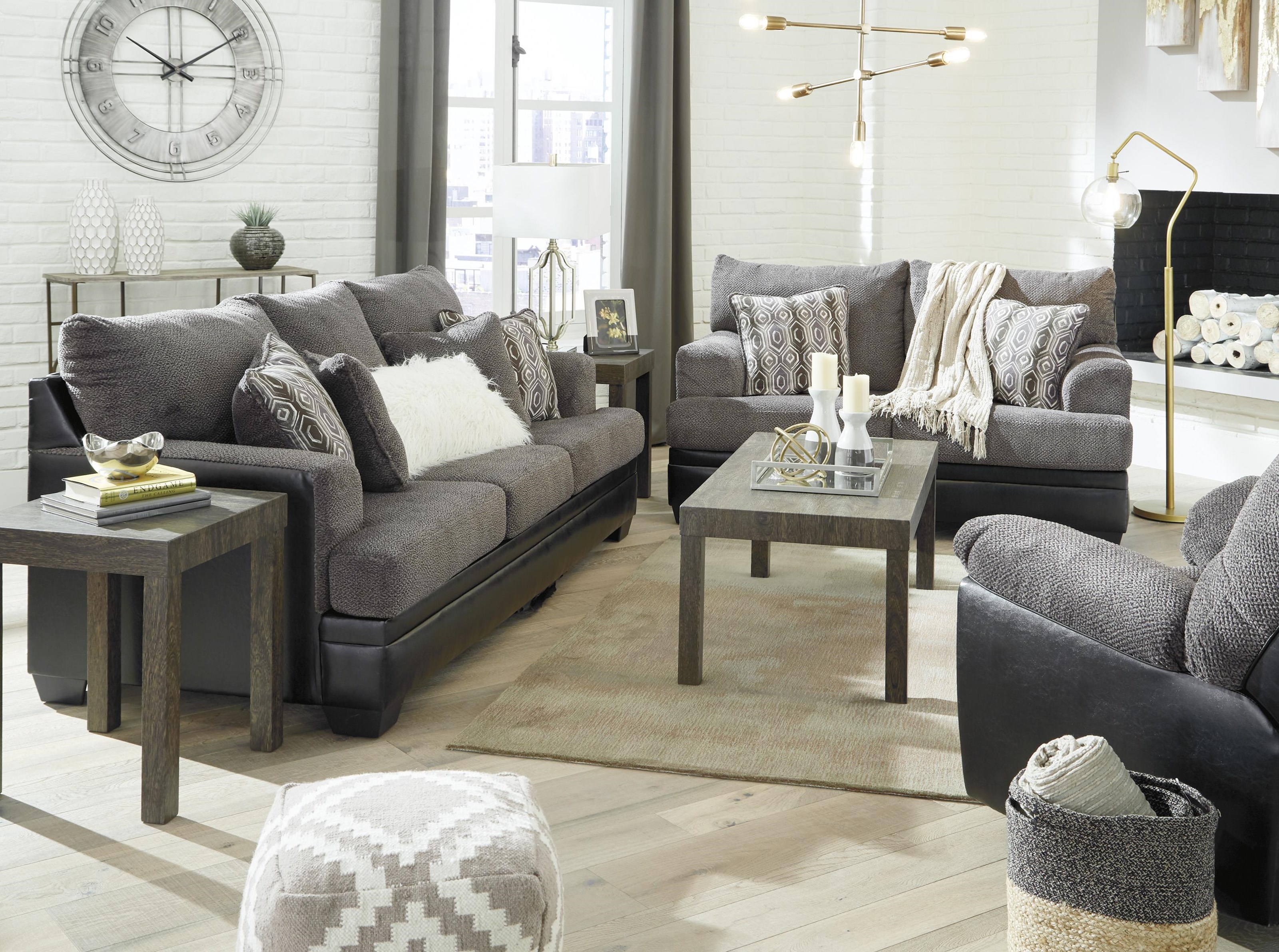 Signature Design By Ashley Millingar 7820238 35 25 Smoke Sofa