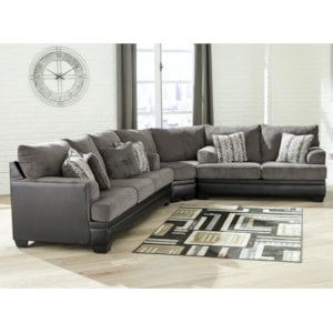 Signature Design By Ashley Millingar Contemporary Sectional With Two Tone Upholstery Furniture And Appliancemart Sectional Sofas
