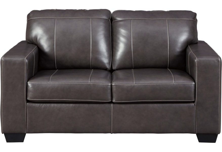 Modesto Contemporary Leather Match Loveseat Ruby Gordon Home Loveseats