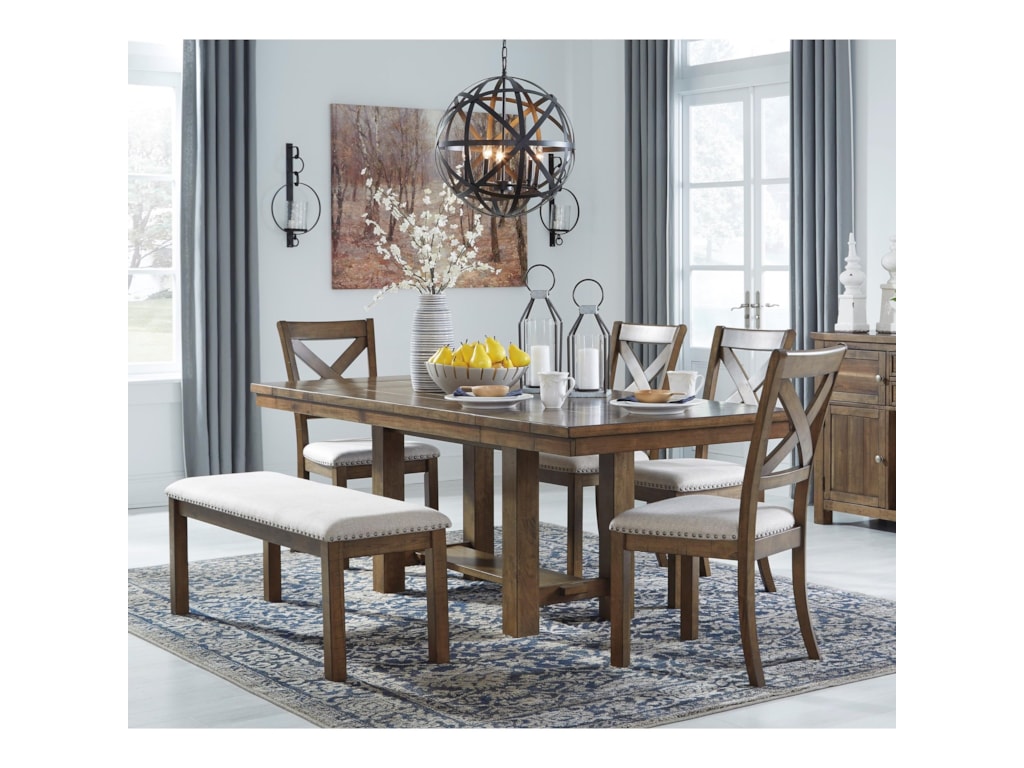 Signature Design By Ashley Moriville 6 Piece Table And Chair Set