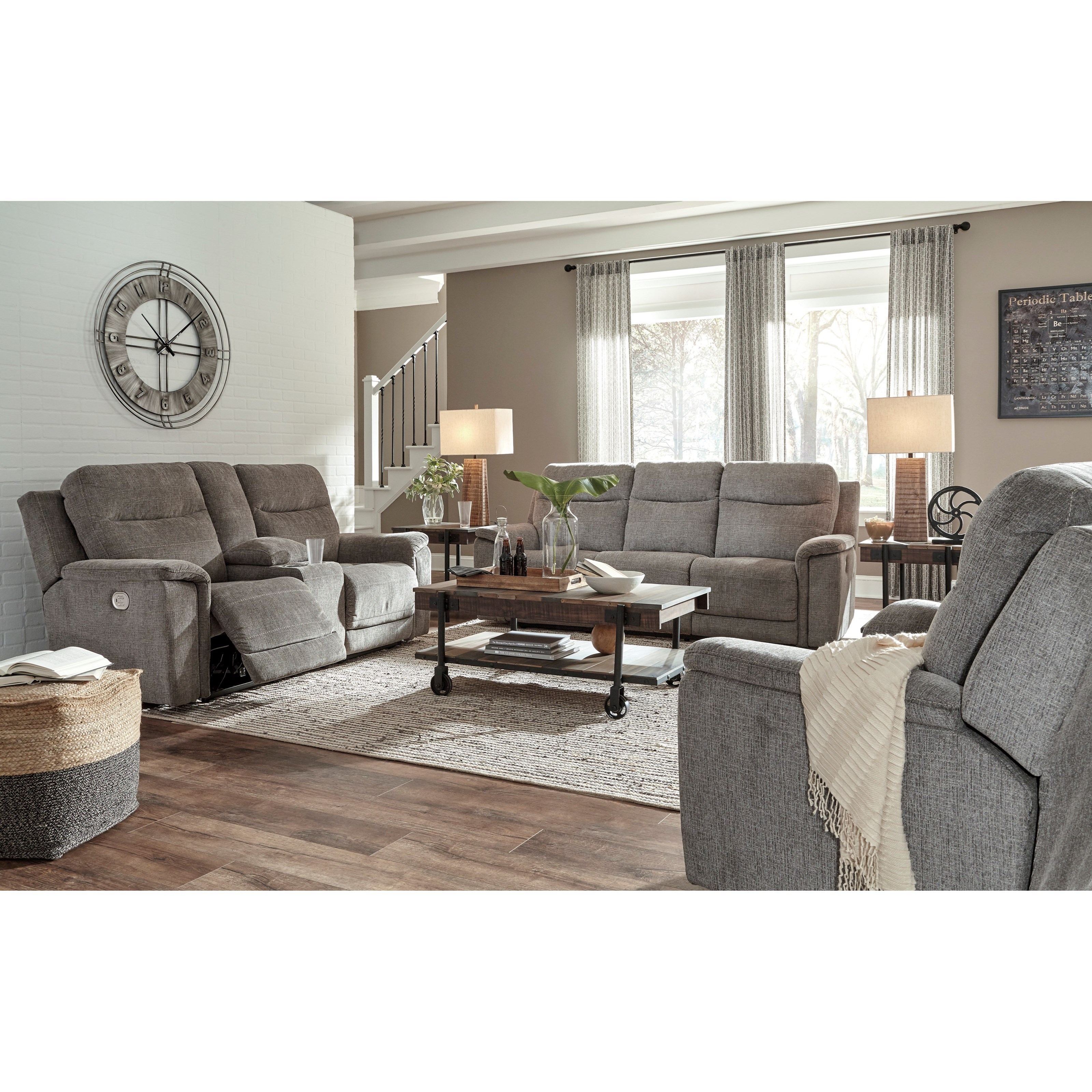 pix Grey Recliner Sofa Living Room Ideas mouttrie power reclining sofa w adjustable headrests