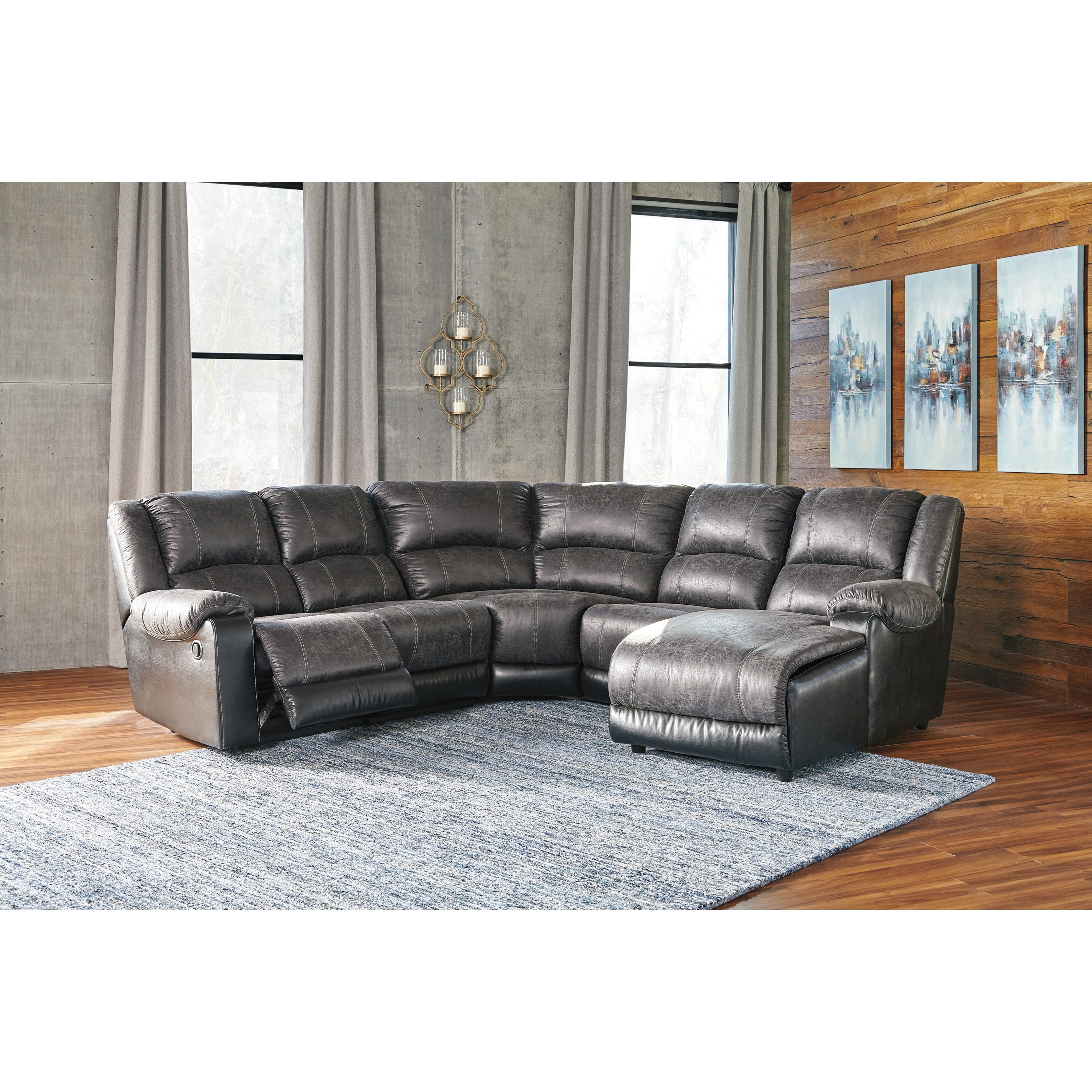 Signature Design By Ashley Nantahala Faux Leather Reclining