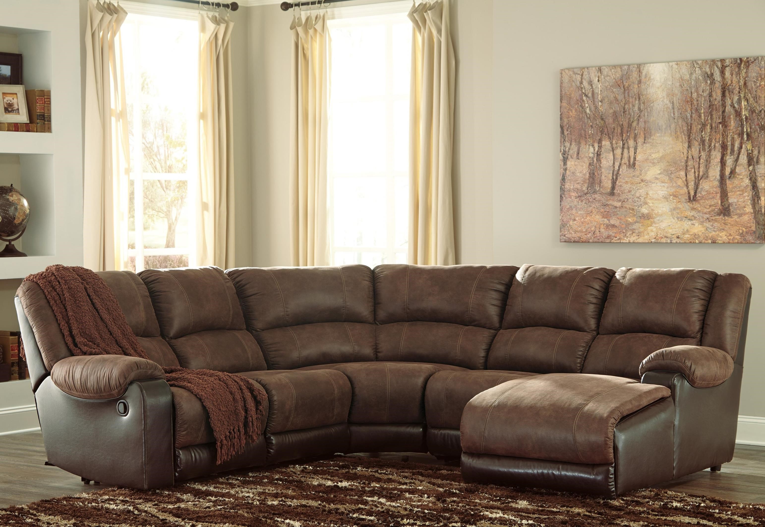 Faux Leather Reclining Sectional with Chaise