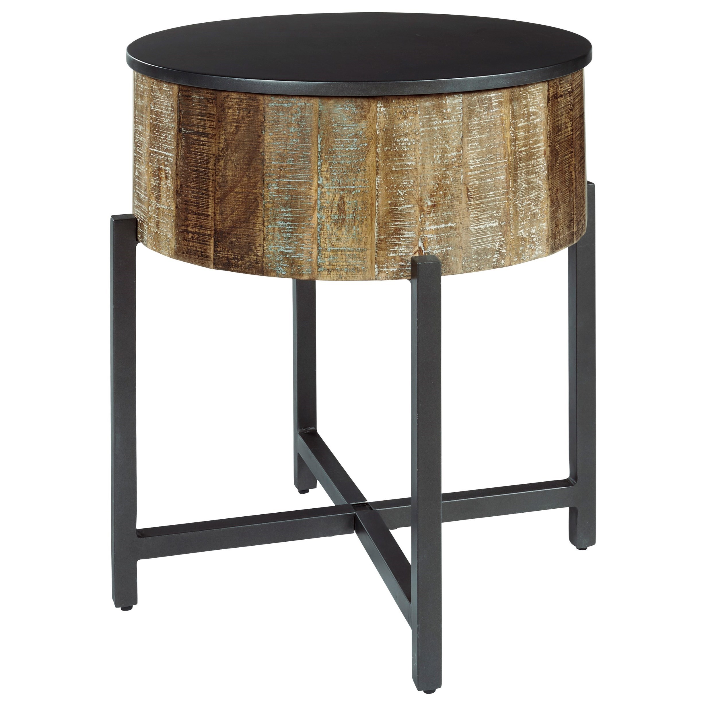 round end table with lamp