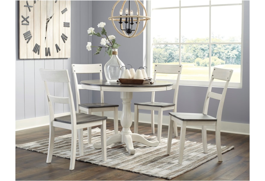 Signature Design By Ashley Nelling Farmhouse Two Tone Ladderback