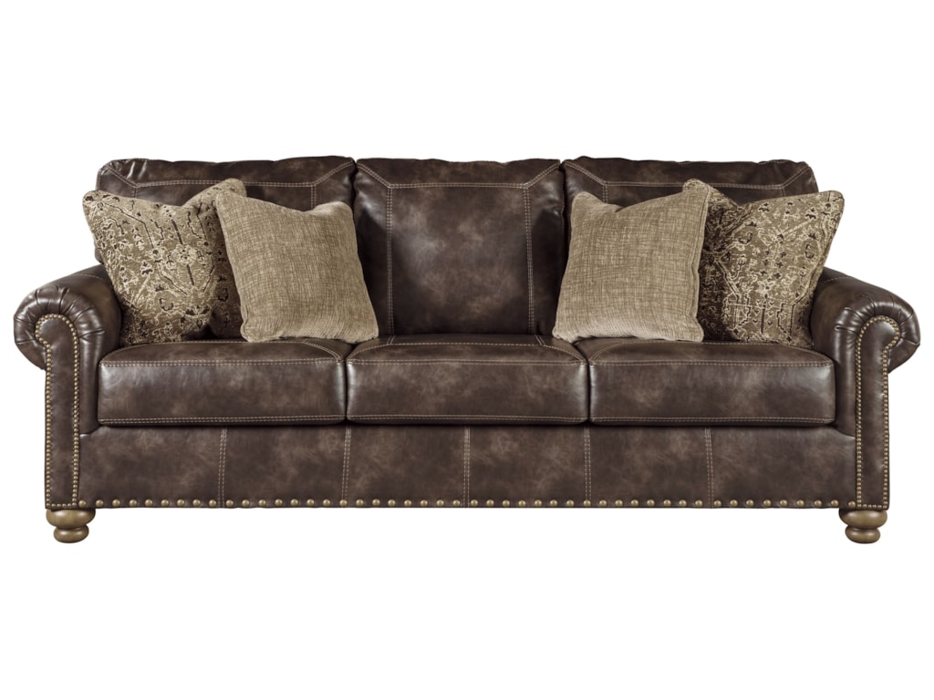 Nicorvo Traditional Queen Sofa Sleeper With Nailhead Trim By Signature Design Ashley At Miskelly Furniture
