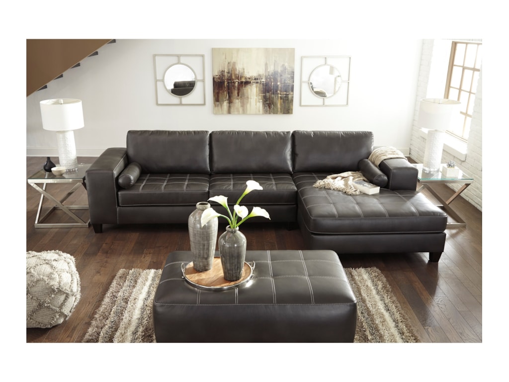 Nokomis Contemporary Faux Leather Sectional With Right Chaise By Ashley Signature Design At Dunk Bright Furniture Nokomis Contemporary Faux Leather Sectional With Right Chaise By Ashley Signature Design At Dunk Bright Furniture