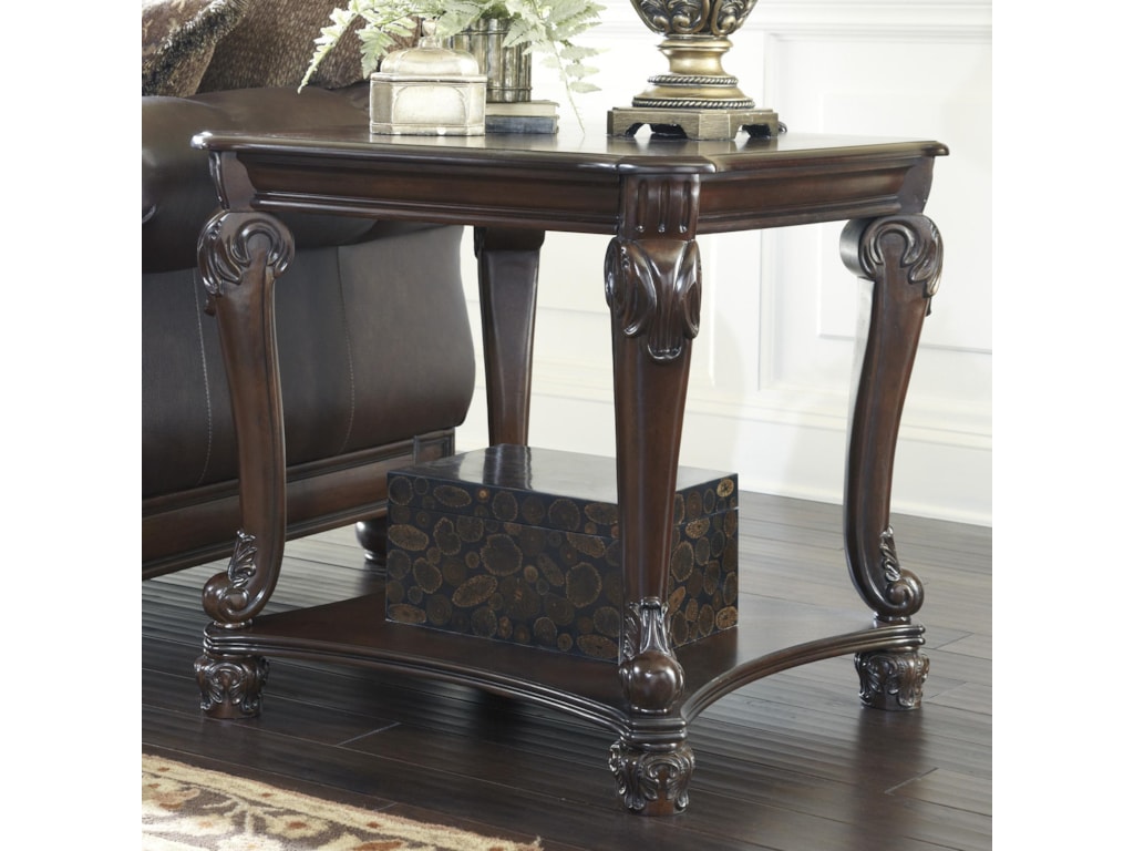 Signature Design By Ashley Norcastle Traditional Square End Table Signature Design by Ashley Norcastle Traditional Square End Table with Cabriole Legs - Furniture and ApplianceMart - End Table - Signature Design By Ashley Norcastle Traditional Square End Table