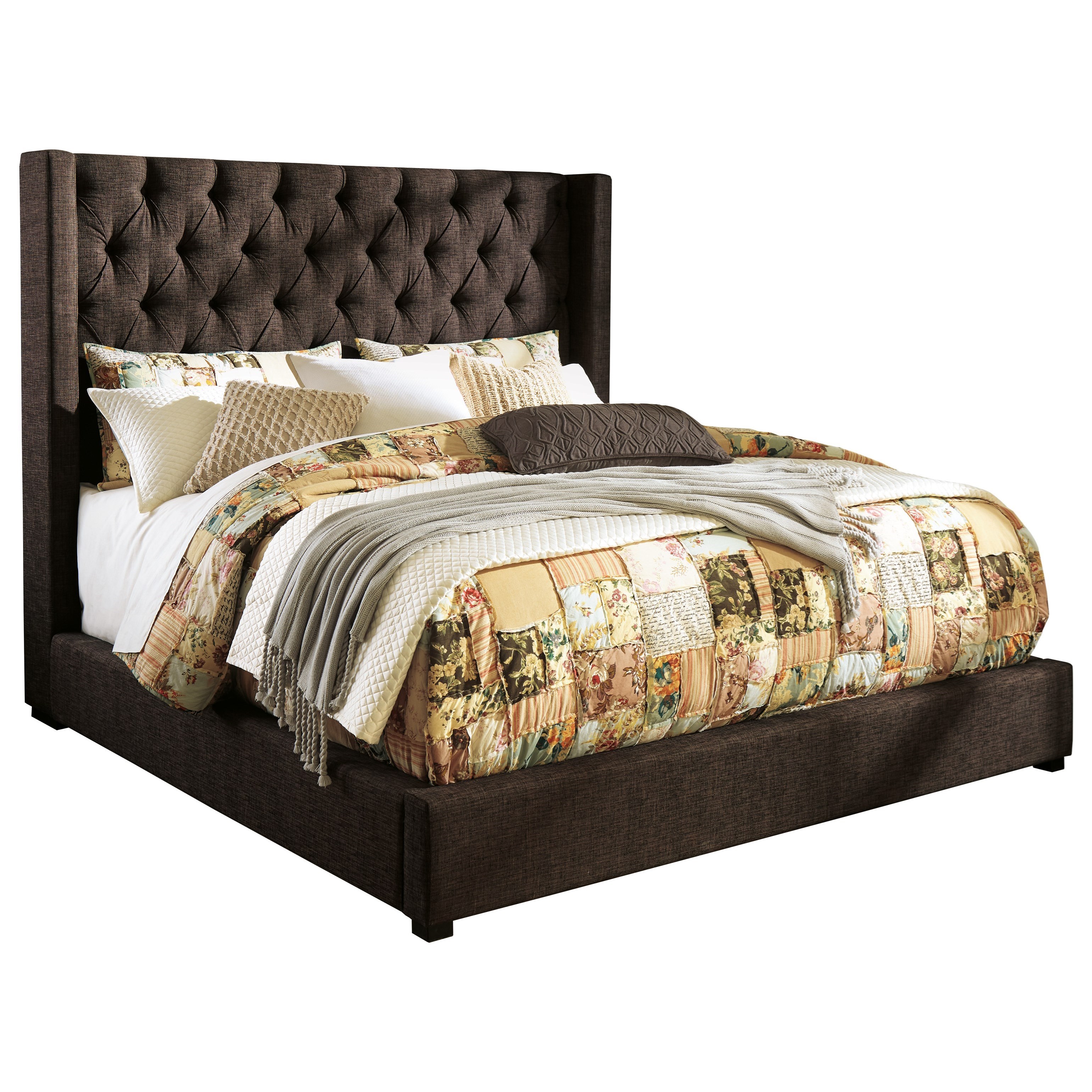 Signature Design By Ashley Norrister King Upholstered Tufted Wing